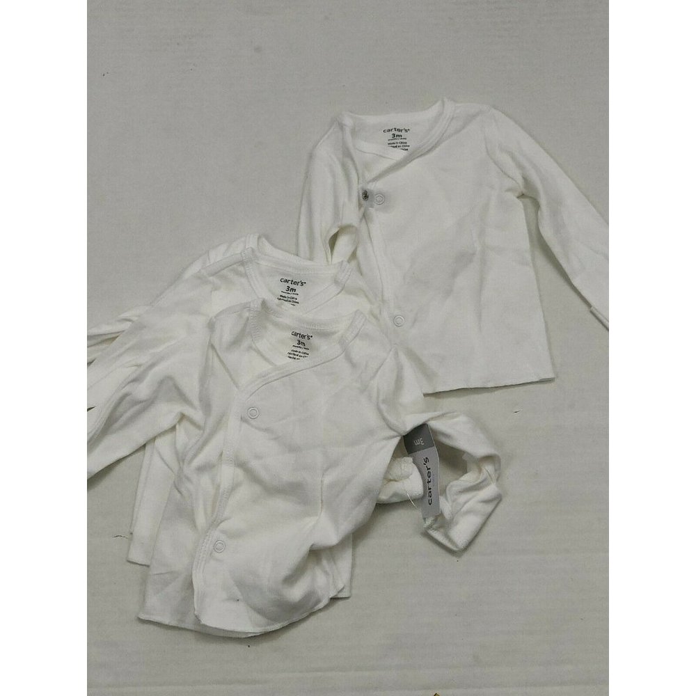 Carter's 4-Pack Kimono Side-Snap Solid White 3 Mon - Picture 7 of 10